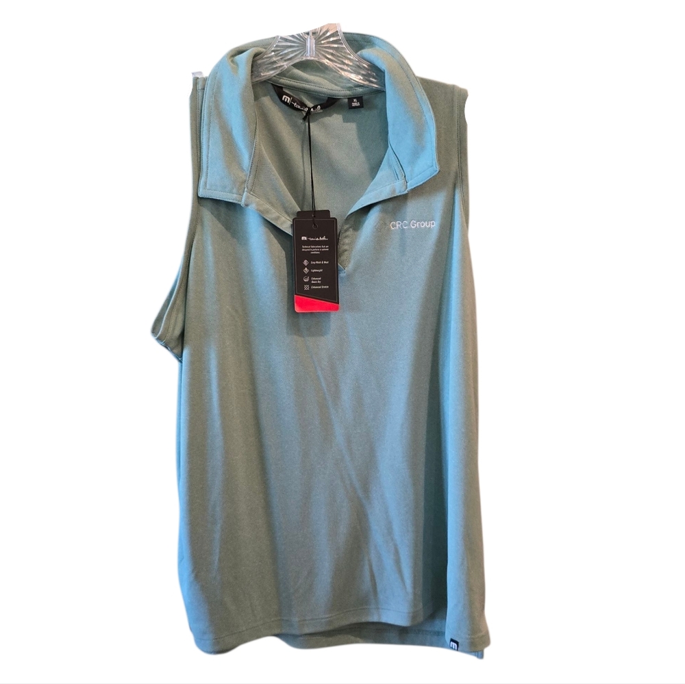 💜 TRAVIS MATHEW Sleeveless Polo Tank Top Green Shirt XL NWT